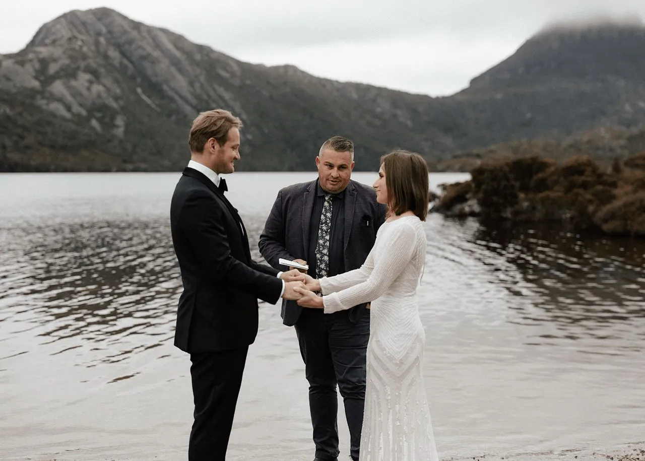 Cradle Mountain marriage celebrant, Josh Withers from Hobart ⌘