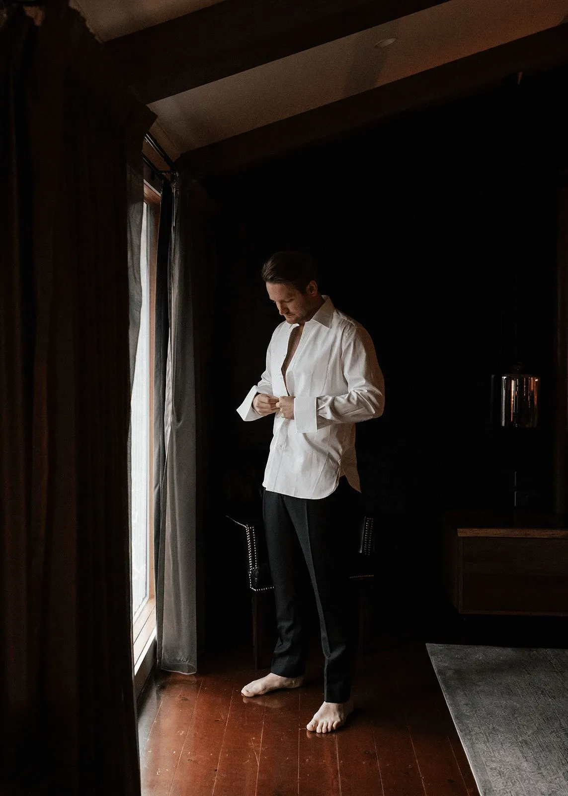 Josh, getting ready at Cradle Mountain Lodge - Peppers ⌘