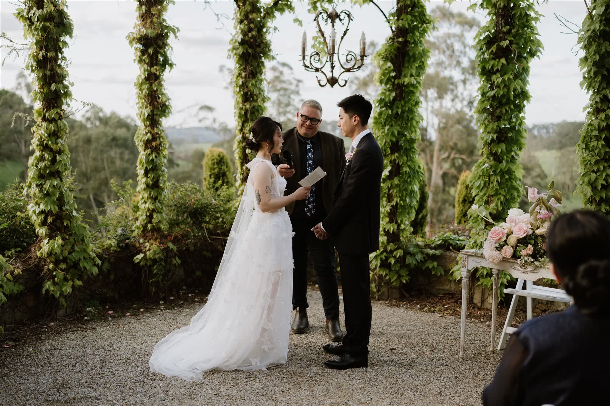 Wedding celebrant Josh Withers in a marriage ceremony