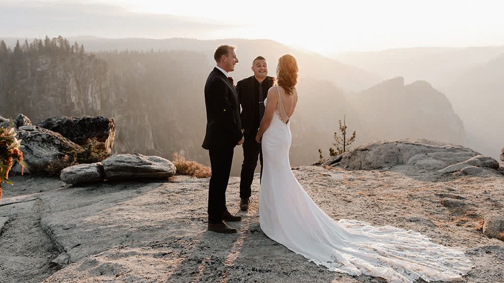 Josh Withers conducting a Christian wedding ceremony in Hobart