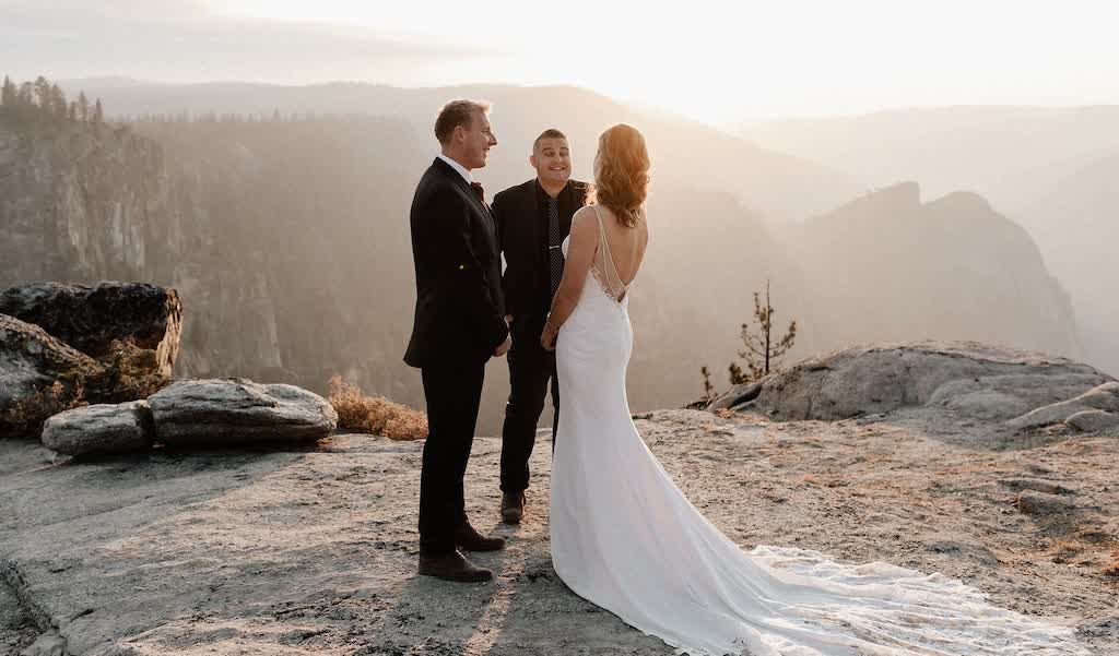 Josh Withers conducting a wedding ceremony