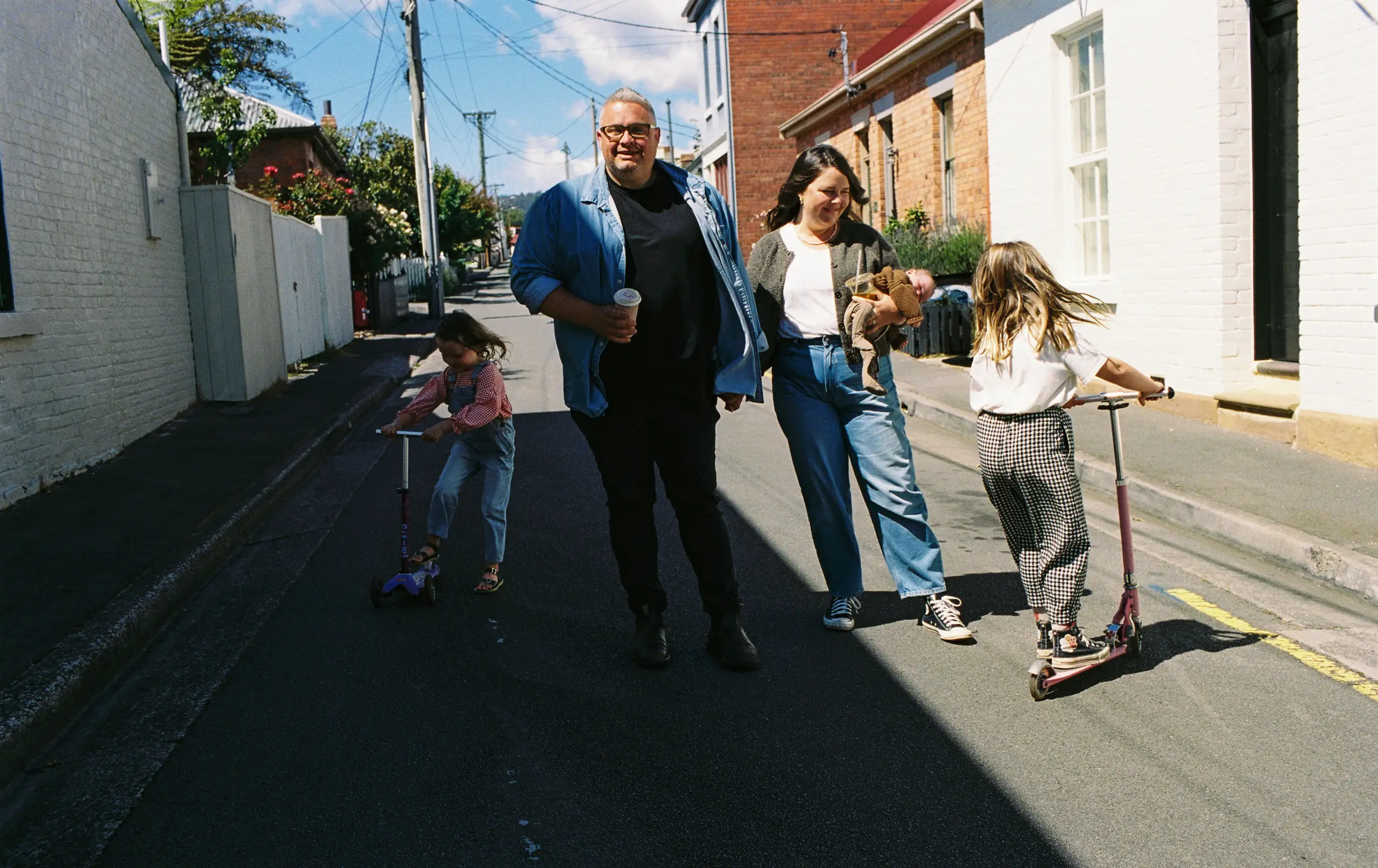 Josh Withers Tasmanian wedding celebrant with family