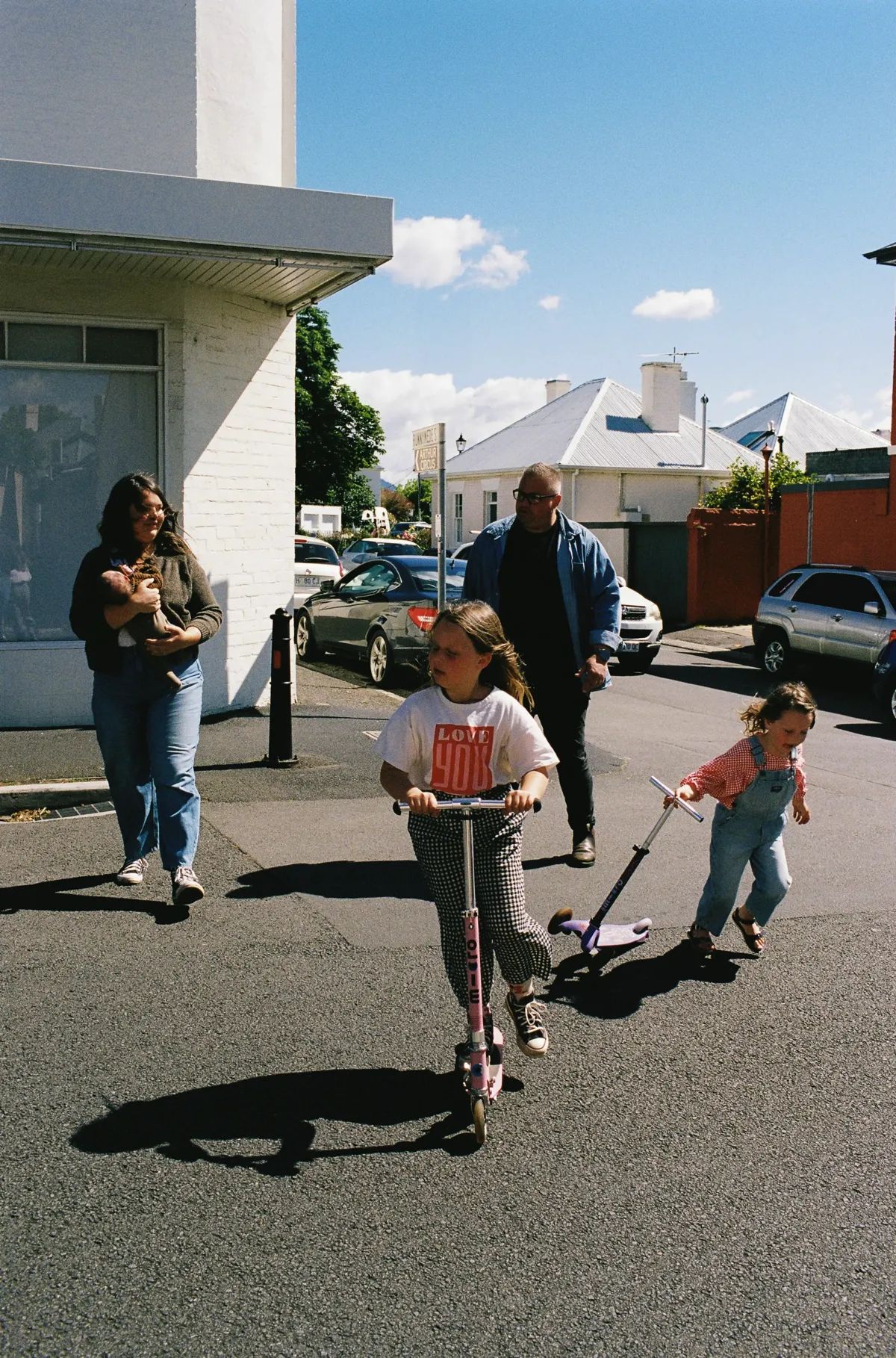Josh Withers and his family at home in Tasmania
