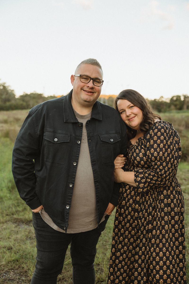 Josh Withers with his wife, Britt, outdoors