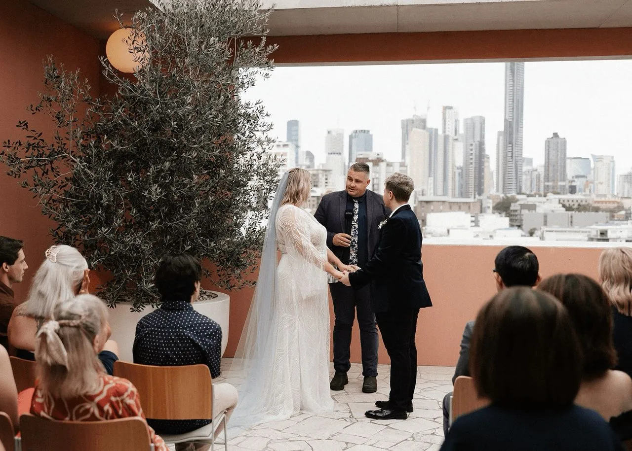 Calile Hotel wedding with Josh Withers as the wedding celebrant, photo by Bulb Creative and The Elopement Collective ⌘
