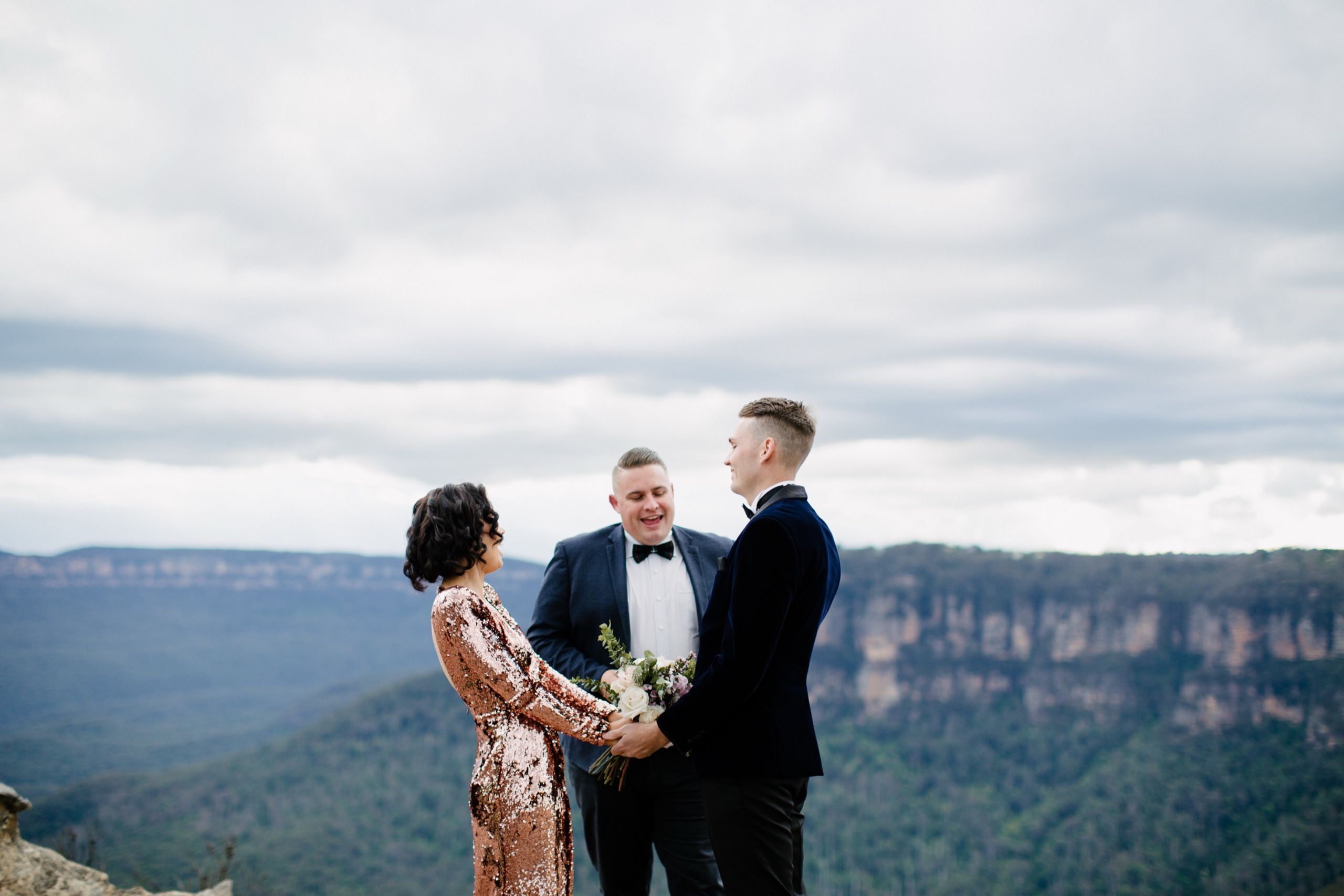 Josh Withers conducting a wedding ceremony in regional New South Wales