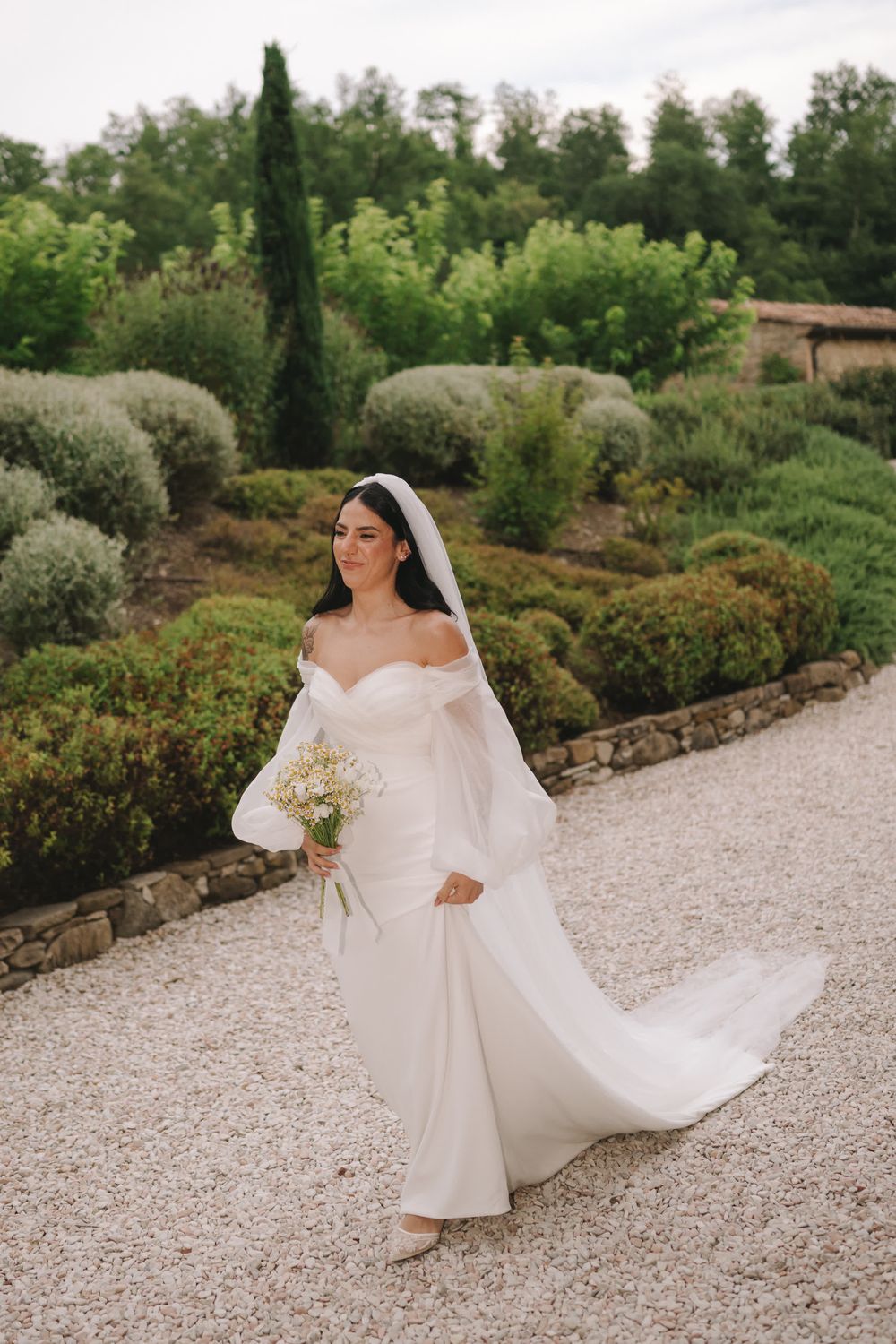 Nayla getting ready for her Vocabolo Moscatelli elopement in Umbria
