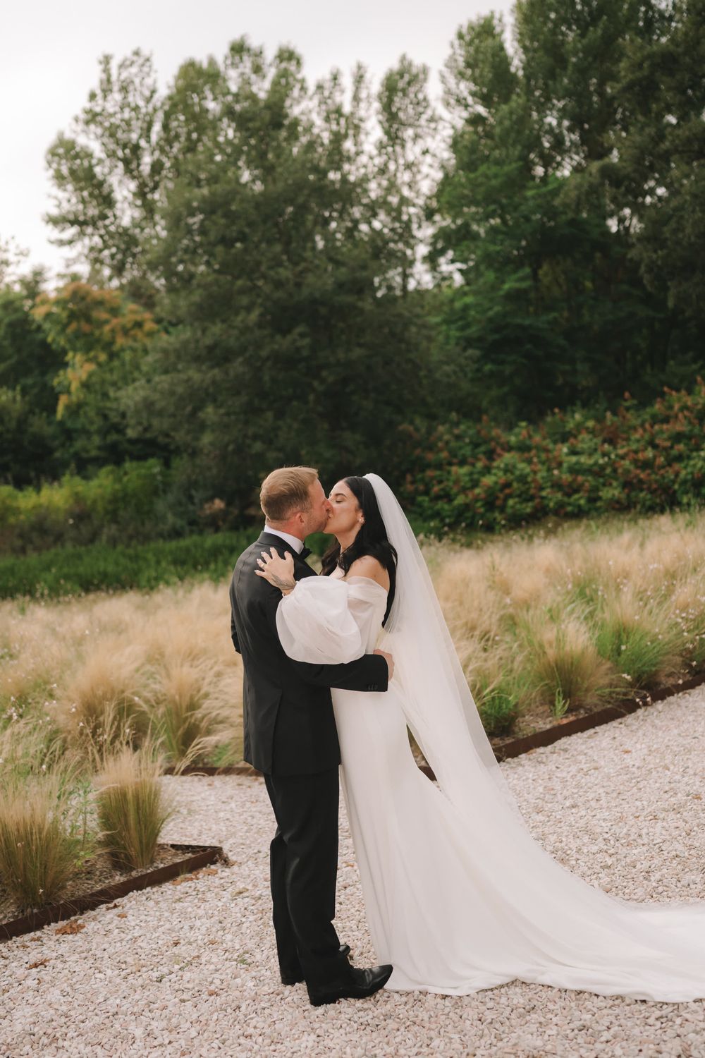Harry and Nayla sharing a joyful moment during their Umbria elopement