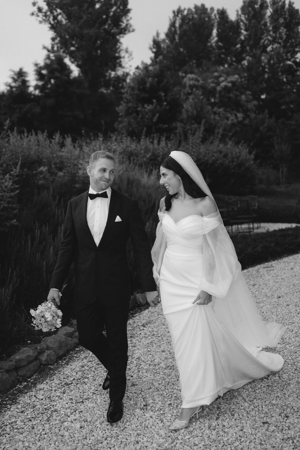 Harry and Nayla walking together through the Vocabolo Moscatelli gardens