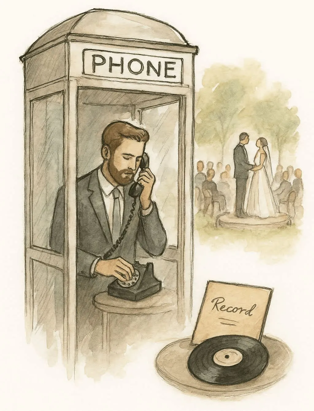 Wedding phonebooth with words put in vinyl ⌘