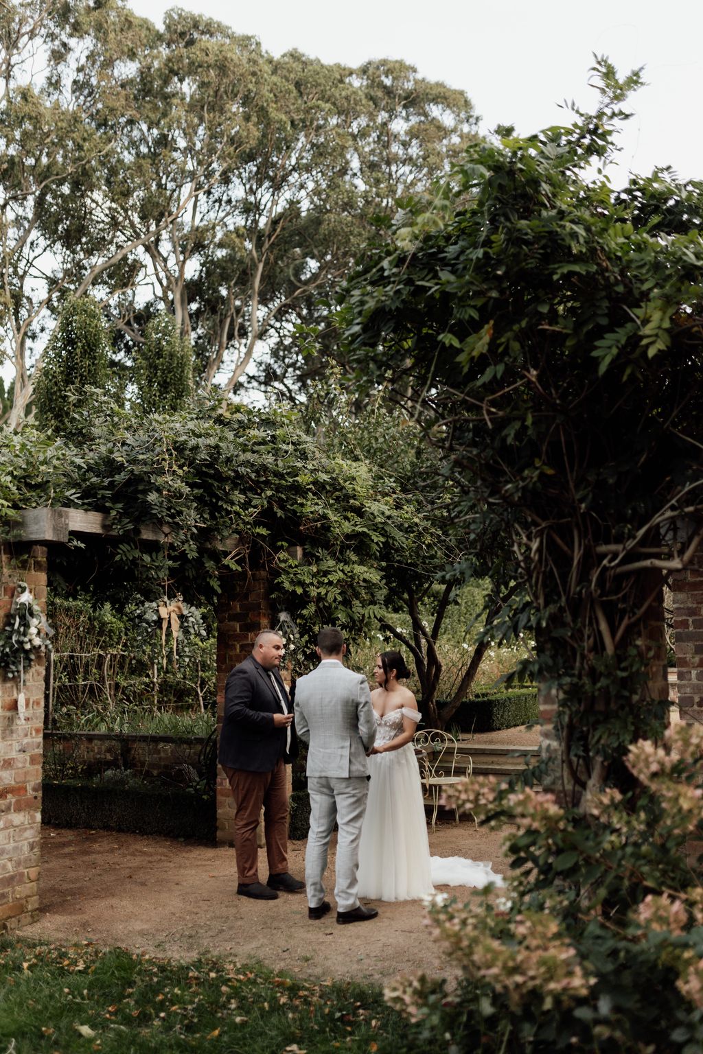 Josh Withers conducting a garden wedding ceremony in the Southern Highlands